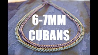 Miami Cuban Link Chain 14K 6MM 7MM ROSE GOLDYELLOW [upl. by Rolandson]