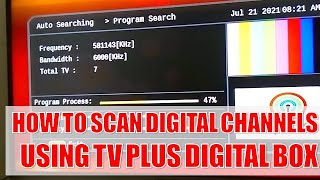 HOW TO SCAN DIGITAL TV CHANNELS USING TV PLUS DIGITAL BOX [upl. by Drahcir]