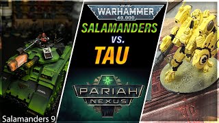 Salamanders Firestorm vs Tau Kauyon  Warhammer 40k Battle Report  Salamanders Report 9 [upl. by Irahcaz]