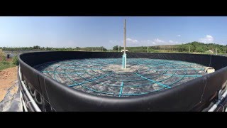 English Sub How to install Hi DO aeration hose system in Knock Down Tank size 230 m3 [upl. by Anitak]