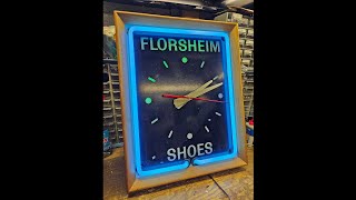 Florsheim Shoes advertising Neon clock with a interesting story behind it [upl. by Tem]