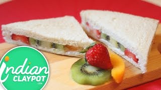 Fresh Fruit Sandwich Recipe  The Indian Claypot [upl. by Avaria]