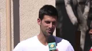 Indian Wells BNP Paribas Open Unveiling Djokovics mural painting [upl. by Allemrac323]