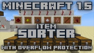 Minecraft 15 Item Sorter With Overflow Protection [upl. by Lakym]