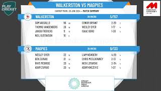 Mackay Cricket Association  Dixon Homes T20 1st Div Shootout  Round 10  Walkerston v Magpies [upl. by Sherry]