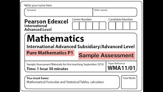 Edexcel IAL Maths  P1  Sample Assessment [upl. by Eamaj]