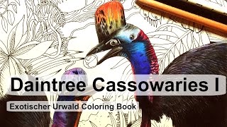 Daintree Cassowaries I  Adult Coloring Book Exotischer Urwald Exotic Jungle [upl. by Neurath]