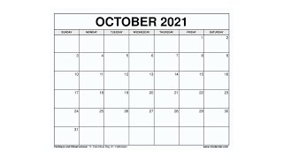 Printable October 2021 Calendar Templates with Holidays  VL Calendar [upl. by Decca]