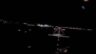 Lanzarote GCRR Cockpit view landing at night on rwy 03 [upl. by Egdirdle]