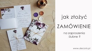 Jak zamawiać zaproszenia ślubne na decorispl [upl. by Terrilyn381]