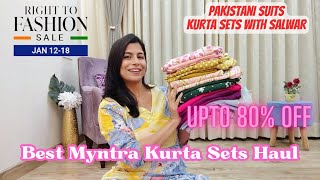 Best Myntra Kurta Sets Haul l Best Deals on Pakistani Suits amp Kurta Sets with Salwar l Dream Simple [upl. by Pul435]