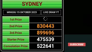 🔴LIVE DRAW SYDNEY HARI INI MINGGU 15 OKTOBER 2023  LIVE DRAW SYDNEY RESMI  LIVE SYDNEY HARI INI [upl. by Douglass]