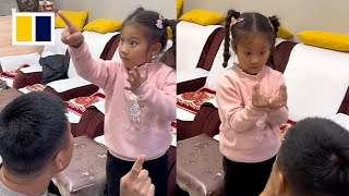 Little girl helps out as translator in deaf parents’ foot spa shop [upl. by Yenolem783]