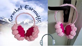 How to Crochet Earmuffs  Ear Muffs  Crochet Ear Warmer  Beginners Tutorial  Club Crafteria [upl. by Anwaf]