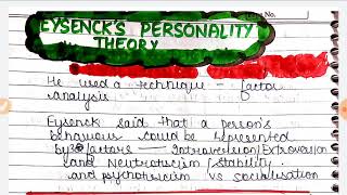 Eysencks theory of personality [upl. by Catlin]