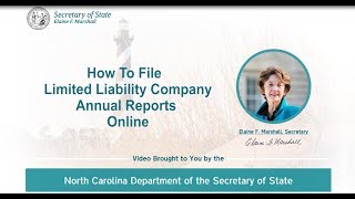 How to File LLC Annual Reports Online with the NC Department of the Secretary of State [upl. by Mueller]