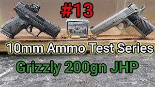 10mm Ammo Testing Series 13 GRIZZLY 200gn JHP  5quot AND 38quot Barrels  AccuracyGel [upl. by Okihcas]