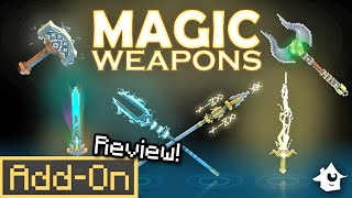 MAGIC WEAPONS Addon for Minecraft Bedrock is Overpowered indepth review [upl. by Juetta]