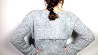 How to Loom Knit a Sweater  Pullover  Jersey DIY Tutorial [upl. by Barden368]