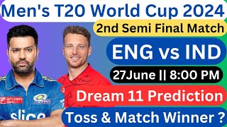 World Cup 2nd Semi Final MATCH PREDICTION  IND vs ENG Toss amp Match amp Dream 11 Prediction [upl. by How657]