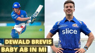 Dewald Brevis  Mumbai Indians Player  Baby AB  Batting  Bowling [upl. by Yenettirb]