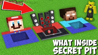 Which SECRET PIT SHOULD I CHOOSE in Minecraft  MARIO PIT VS SPEAKER PIT VS HEROBRINE PIT [upl. by Ainot]