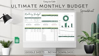 How to use Ultimate Monthly Budget Spreadsheet  Stepbystep Instructions [upl. by Ardied451]