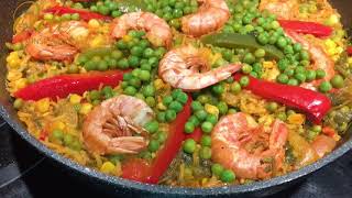 Paella facile aux crevettes 🌟Riz aux crevettes [upl. by Steffie943]