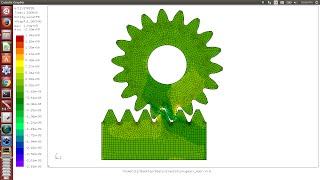 CalculiX Launcher 3beta  Rack And Pinion FEA [upl. by Latsyc174]