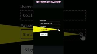 Password Input Light Using HTML CSS And JavaScript  CodewithgstechIISERB shorts [upl. by Lilybel]