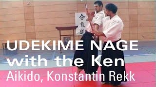 Aikido Ude Kime Nage with the Ken Sword  Aihanmi Katatedori  Aikido Technique [upl. by Burrton529]