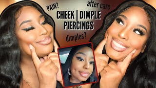 All about my cheeksdimple piercings 2023 piercingbodymodificationspiercingaftercare [upl. by Eanad]