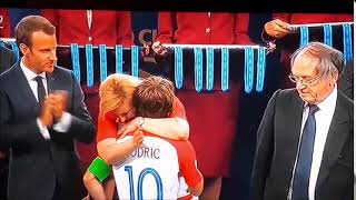 Luka Modric and Croatian President Kolinda GrabarKitarovic Crying moment at world cup final [upl. by Aneladgam]