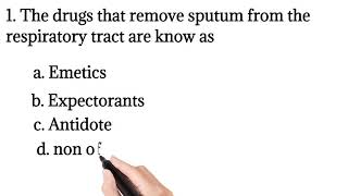 MCQ on Expectorants and Emetics Inorganic chemistry [upl. by Ahsya]