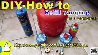 DIYHow to refill camping gas canister [upl. by Sikata]