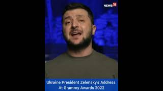 Zelensky Speech Grammy 2022  Zelensky Speech Today  Zelensky Speech English  Shorts  CNN News18 [upl. by Rolfston]