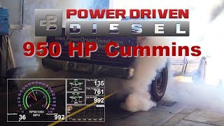 950 HP Cummins Dyno Burnout  Power Driven Diesel [upl. by Ennaitsirhc]