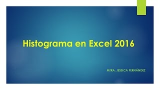 Histograma en excel 2016 [upl. by Pierrette]