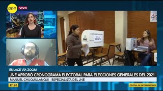 Elecciones 2021 JNE aprueba cronograma electoral [upl. by Clarisa]