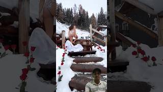 World Best Spa 😱 snow travel winter christmas nature [upl. by Nauqit972]