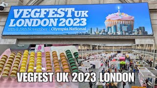 Vegfest UK 2023  London Olympia  Floor tour and plant based food at Vegan festival [upl. by Aynas]