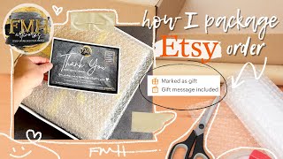 How I package Etsy orders  marked as gift with gift message included [upl. by Ailehs]