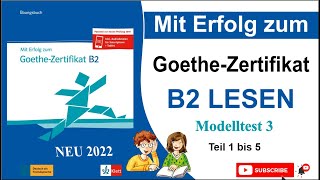 Goethe Zertifikat B2 2023  Telc  ÖSD Zertifikat B2 Lesen 2023  Deutschübungs B2 mit Lösungen [upl. by Yliab114]