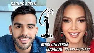 Miss Universo 2023  Miss Ecuador Delary Stoffers con Carlos Adyan [upl. by Aillemac]