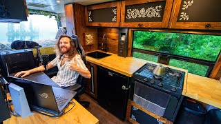 Luxury Vanlife Camping in Rainy Forest [upl. by Fuller]