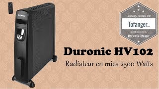 Duronic HV102 Radiateur en mica sans huile de 2500 Watts avec thermostat et télécommande [upl. by Davis]