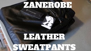 ZANEROBE Leather Jogger Sweatpants Unboxing [upl. by Analli]