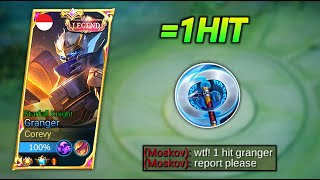 GRANGER ONE SHOT BUILD please try🔥 USE THIS BUILD FOR GRANGER BROKEN DAMAGE  MLBB [upl. by Asoral376]