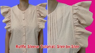 Ruffle Sleeve Design Cutting and Sewing Made Simple [upl. by Aiyekal]