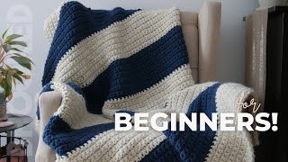 How to Crochet a Blanket StepbyStep for Complete Beginners [upl. by Ahkihs]